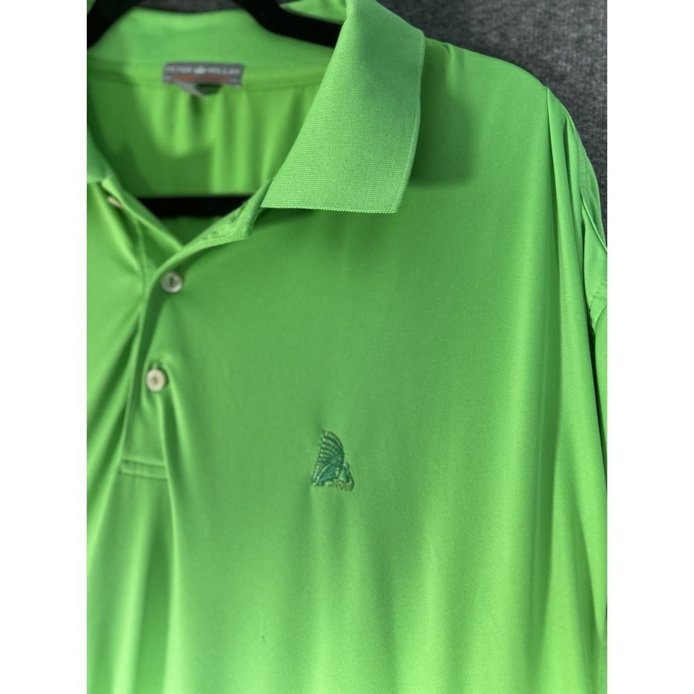 Peter Millar Polo Shirt Mens Southern Comfort XL Green Indian Head Logo Golf
